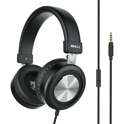 Bingle M60 Headphones Wearable wired music headphones Universal bass phone headset black
Bingle M60 Headphones Wearable wired music headphones Universal bass phone headset black