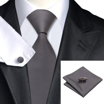 N-0311 Vogue Men Silk Tie Set Grey Solid Necktie Handkerchief Cufflinks Set Ties For Men Formal Wedding Business wholesale
N-0311 Vogue Men Silk Tie Set Grey Solid Necktie Handkerchief Cufflinks Set Ties For Men Formal Wedding Business wholesale