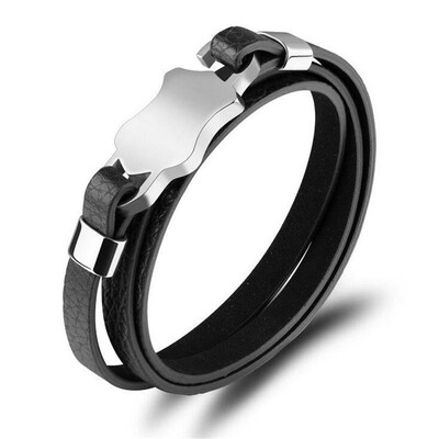 Titanium steel leather rope bracelet simple student jewelry hand ring black hand rope birthday present
Titanium steel leather rope bracelet simple student jewelry hand ring black hand rope birthday present