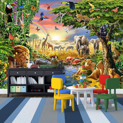 Custom Photo Mural Non-woven Wallpaper 3D Cartoon Grassland Animal Lion Zebra Children Room Bedroom Home Decor Wall Painting
Custom Photo Mural Non-woven Wallpaper 3D Cartoon Grassland Animal Lion Zebra Children Room Bedroom Home Decor Wall Painting