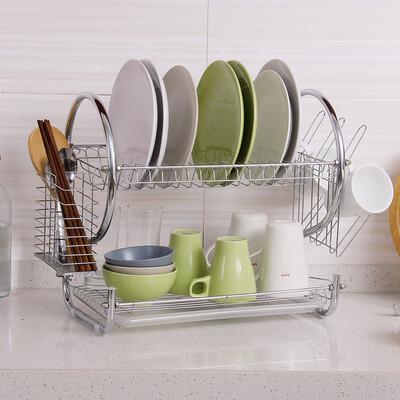 ORZ Kitchen Dish Drying Rack 2 Tier Stainless Steel Plate Cup Drainer Dryer With Tray Drain Shelf
ORZ Kitchen Dish Drying Rack 2 Tier Stainless Steel Plate Cup Drainer Dryer With Tray Drain Shelf