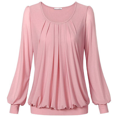 Women TShirt Long Sleeve O-Neck Front Pleated Pullover Candy Color Scoop Crew Pleated Stretch Slim T-shirts Femme Plus Size Tops
Women TShirt Long Sleeve O-Neck Front Pleated Pullover Candy Color Scoop Crew Pleated Stretch Slim T-shirts Femme Plus Size Tops