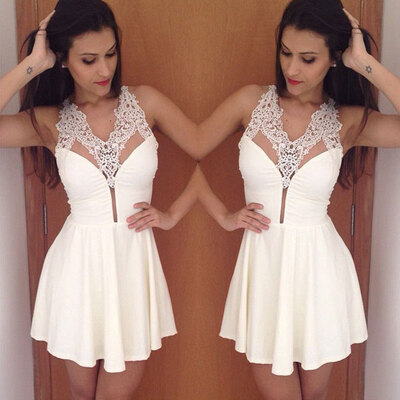 Lovaru ™New 2015 fashion pattern Ladies fashion sexy V collar sleeveless Chiffon Lace and white dress
Lovaru ™New 2015 fashion pattern Ladies fashion sexy V collar sleeveless Chiffon Lace and white dress