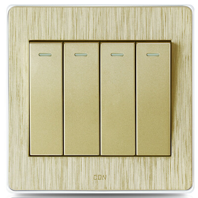 Sidon (CDN) DJ-K041 four open single control wall switch socket warranty 10 years 3D brushed gold sharp series
Sidon (CDN) DJ-K041 four open single control wall switch socket warranty 10 years 3D brushed gold sharp series