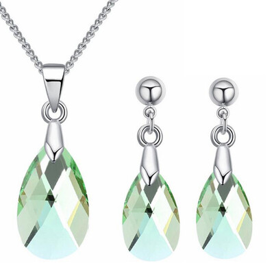Fashion Water Drop Pendant Necklace Stud Earring Set Women Crystal From Austrian Elements Luxury Wedding Jewelry Sets 27382
Fashion Water Drop Pendant Necklace Stud Earring Set Women Crystal From Austrian Elements Luxury Wedding Jewelry Sets 27382