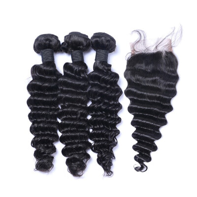 9A Deep Wave With Closure Brazilian Virgin Hair With Closure 3 Bundles Human Hair Weave With Closures
9A Deep Wave With Closure Brazilian Virgin Hair With Closure 3 Bundles Human Hair Weave With Closures