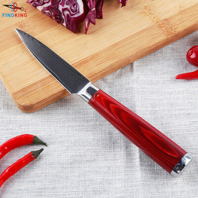

Findking бренд Дамаск нож 3.5 дюймов нож для очистки овощей цвет деревянный Дамасская сталь кухонные ножи фруктов нож