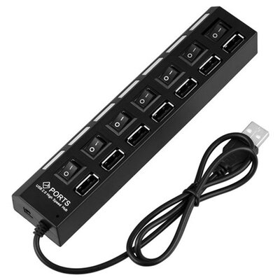 Отель хуаюань USB 2.0 высокоскоростной 7-портовый USB-концентратор вкл/выкл обмен Switch для ПК портативного компьютера черный
Отель хуаюань USB 2.0 высокоскоростной 7-портовый USB-концентратор вкл/выкл обмен Switch для ПК портативного компьютера черный