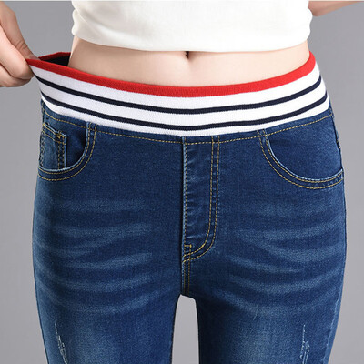 Spring Womens High Waist Jeans Pants Plus Size Elastic Waist Pencil Pants Slim Fit Long Jeans
Spring Womens High Waist Jeans Pants Plus Size Elastic Waist Pencil Pants Slim Fit Long Jeans