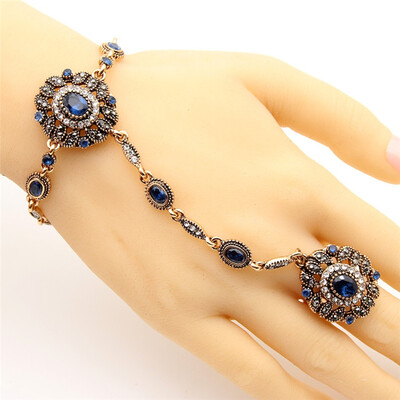 Vintage Turkish Adjust Bracelet Ring Jewelry Sets Women Antique Gold Color Resin Flower Bracelet Festival Party Bride Jewelry
Vintage Turkish Adjust Bracelet Ring Jewelry Sets Women Antique Gold Color Resin Flower Bracelet Festival Party Bride Jewelry