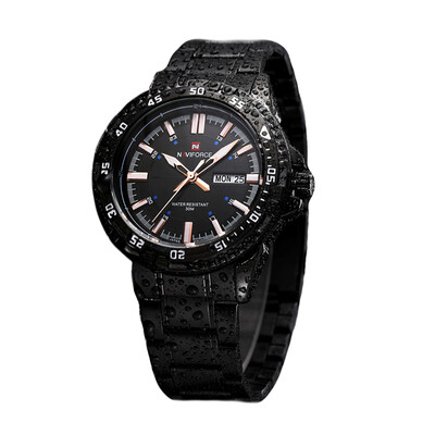 NAVIFORCE Men Stainless Steel Band Japanese Movement Waterproof 30M Quartz Wrist Black Watch
NAVIFORCE Men Stainless Steel Band Japanese Movement Waterproof 30M Quartz Wrist Black Watch