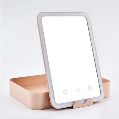 MECAR creative gift LED desktop mirror flat storage vanity mirror to send girlfriends Tanabata Valentines Day gift can display temperature multi-function rechargeable mint green 8521
MECAR creative gift LED desktop mirror flat storage vanity mirror to send girlfriends Tanabata Valentines Day gift can display temperature multi-function rechargeable mint green 8521