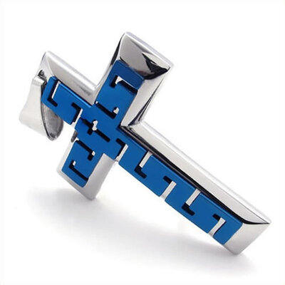 Hpolw Wholesale NEW Trendy Mens Large Jewery Silver Blue Stainless Steel Cross Necklace Pendant with 18-26 inches Chain 
Hpolw Wholesale NEW Trendy Mens Large Jewery Silver Blue Stainless Steel Cross Necklace Pendant with 18-26 inches Chain