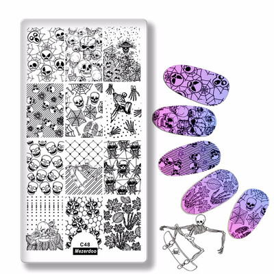 Horror Skull Nail Art Stamp Plate Cobweb Sword Maple Leaf Design Nail Art Stamping Template Image Plate Stencil Manicure ToolC48
Horror Skull Nail Art Stamp Plate Cobweb Sword Maple Leaf Design Nail Art Stamping Template Image Plate Stencil Manicure ToolC48