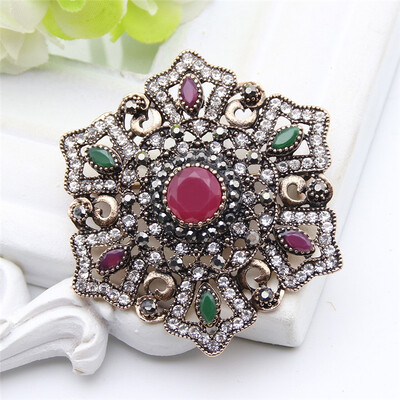 Vintage Turkish Brooch Pendant Dual-Purpose Women Ethnic Jewelry Retro Gold Color Flower Rhinestone Brooches Broches Hijab Pin
Vintage Turkish Brooch Pendant Dual-Purpose Women Ethnic Jewelry Retro Gold Color Flower Rhinestone Brooches Broches Hijab Pin