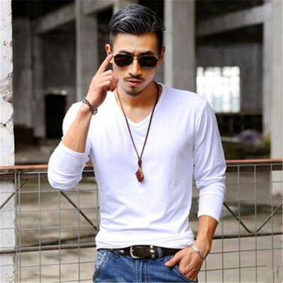 Mens Wear Fashion V-collar T-shirts Youth Casual Long Sleeves Tops Male Comfortable Cotton Bottoming Shirts
Mens Wear Fashion V-collar T-shirts Youth Casual Long Sleeves Tops Male Comfortable Cotton Bottoming Shirts