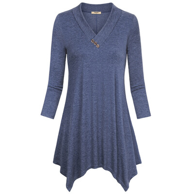Womens 34 Sleeve V-Neck Handkerchief Hem Tunic Tops Long Style Spring Summer Casual Soft Solid Tops Female Large Size T-Shirt
Womens 34 Sleeve V-Neck Handkerchief Hem Tunic Tops Long Style Spring Summer Casual Soft Solid Tops Female Large Size T-Shirt