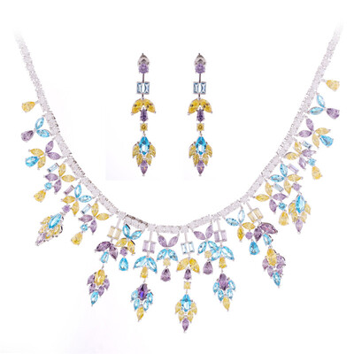 Aiyaya High Quality Cubic Zircon Waterdrop Leaf Multicolor Flower Earrings&Necklace Sets
Aiyaya High Quality Cubic Zircon Waterdrop Leaf Multicolor Flower Earrings&Necklace Sets