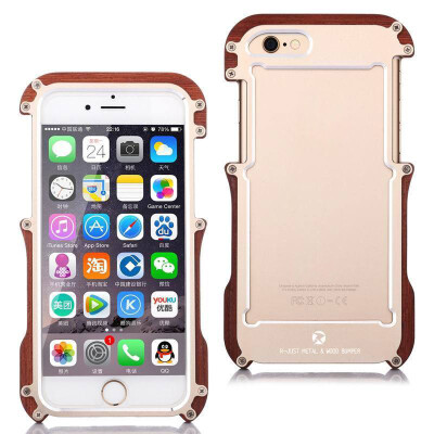 R-JUST Luxury Aluminum Metal Real Natural Wood Hybrid Bumper Case Cover for iPhone 6 6S Plus
R-JUST Luxury Aluminum Metal Real Natural Wood Hybrid Bumper Case Cover for iPhone 6 6S Plus