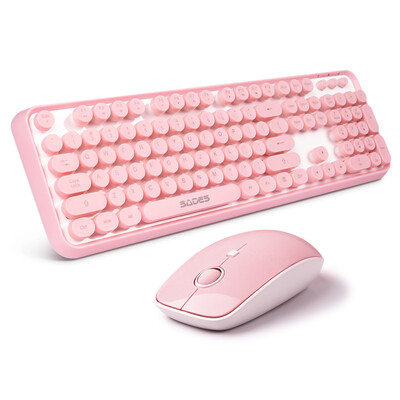 Sades V2020 wireless mute keyboard&mouse set round chocolate button mouse&keyboard set office home Apple notebook desktop computer pink
Sades V2020 wireless mute keyboard&mouse set round chocolate button mouse&keyboard set office home Apple notebook desktop computer pink