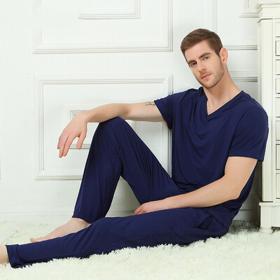 Pajamas Men with Short Sleeve Bamboo Fiber Sleep top&bottom sleep set 2 Pieces set bamboo fiber soft sleepwear Spring Summer
Pajamas Men with Short Sleeve Bamboo Fiber Sleep top&bottom sleep set 2 Pieces set bamboo fiber soft sleepwear Spring Summer