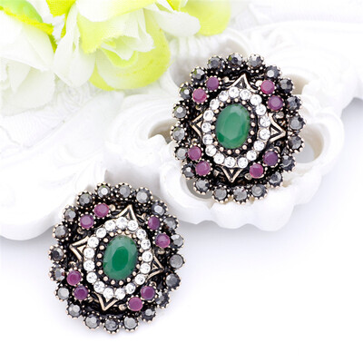 NewStyle Turkish Women Round Resin Vintage Earrings Antique Gold Color Indian Stud Earring Fashion Jewelry Bridal Wedding Bijoux
NewStyle Turkish Women Round Resin Vintage Earrings Antique Gold Color Indian Stud Earring Fashion Jewelry Bridal Wedding Bijoux