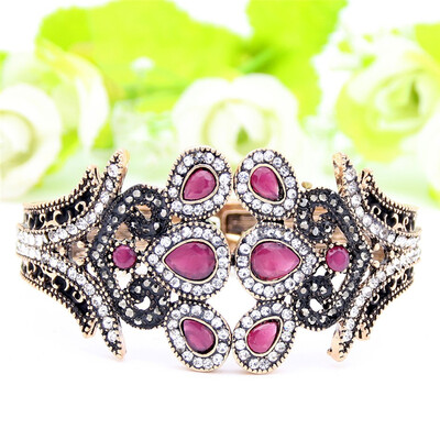 Exquisite Ethnic Resin Flower Bangle Bracelet Turkish Crystal Jewelry Cuff Antique Gold Color Peacock Bracelets Tulip Bangle
Exquisite Ethnic Resin Flower Bangle Bracelet Turkish Crystal Jewelry Cuff Antique Gold Color Peacock Bracelets Tulip Bangle