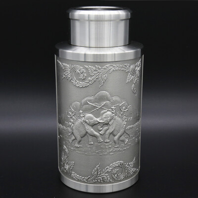 Oriental Pewter -Pewter Tea Storage Caddy TPCL1 Hand Carved Beautiful Embossed Pure Tin 97 Lead-Free Handmade in Thailand
Oriental Pewter -Pewter Tea Storage Caddy TPCL1 Hand Carved Beautiful Embossed Pure Tin 97 Lead-Free Handmade in Thailand