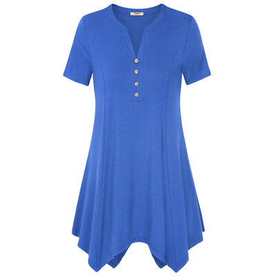 Timeson Womens Casual Solid Basic V Neck Short Sleeve Handkerchief Henley Long Tunic Tops Button Irregular Hem Formal Cute Sexy T
Timeson Womens Casual Solid Basic V Neck Short Sleeve Handkerchief Henley Long Tunic Tops Button Irregular Hem Formal Cute Sexy T