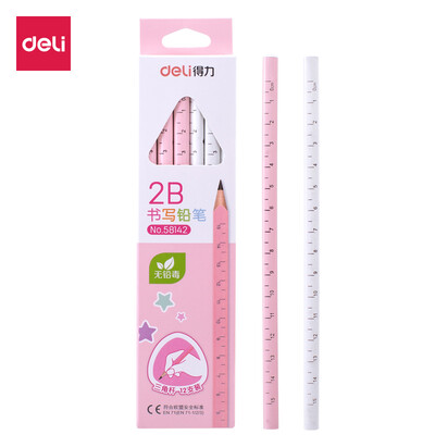 Deli deli primary school students 2B ruler writing pencil triangle pole with scale princess powder 12 box 58142
Deli deli primary school students 2B ruler writing pencil triangle pole with scale princess powder 12 box 58142