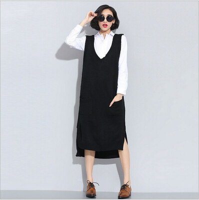 Lovaru ™Autumn New Europe irregular solid color V-neck dress long section knit sweater dress vest, skirt large size women
Lovaru ™Autumn New Europe irregular solid color V-neck dress long section knit sweater dress vest, skirt large size women