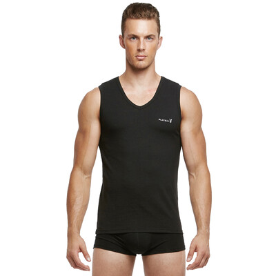 Playboy Vest Men&39s Elastic Cotton Lycra Wide Shoulder V-Neck Underwear Black XL 175100
Playboy Vest Men&39s Elastic Cotton Lycra Wide Shoulder V-Neck Underwear Black XL 175100