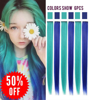 Rhyme Teal&Blue 6PCS Wig Pieces For America Girls&Dolls Clip InOn Colored Hair Extensions
Rhyme Teal&Blue 6PCS Wig Pieces For America Girls&Dolls Clip InOn Colored Hair Extensions