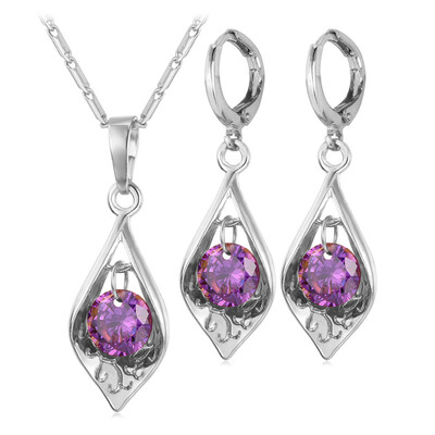 Luxury AAA Zirconia Jewelry Sets 18K Gold Plated/Platinum Purple Crystal Earrings For Women Party/Wedding Gift Necklace Set
Luxury AAA Zirconia Jewelry Sets 18K Gold Plated/Platinum Purple Crystal Earrings For Women Party/Wedding Gift Necklace Set