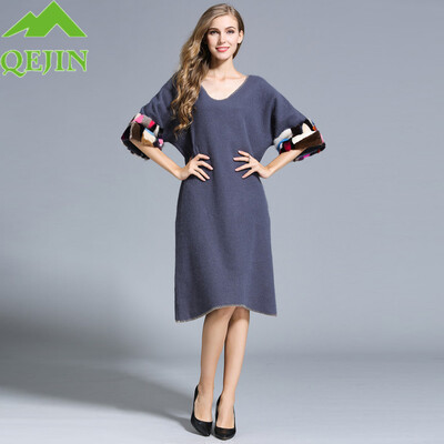 Womens cashmere dress winter woolen dress Thick warm Mid-long loose mink cashmere Half-sleeve V-neck wool dress plus sizes
Womens cashmere dress winter woolen dress Thick warm Mid-long loose mink cashmere Half-sleeve V-neck wool dress plus sizes