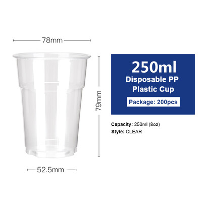 OTOR Wholesale 250ml Clear Disposable Party Birthday Plastic Cup Beer Tea Iced Coffee Cup BPA-Free Durable Stackable 200pcs
OTOR Wholesale 250ml Clear Disposable Party Birthday Plastic Cup Beer Tea Iced Coffee Cup BPA-Free Durable Stackable 200pcs