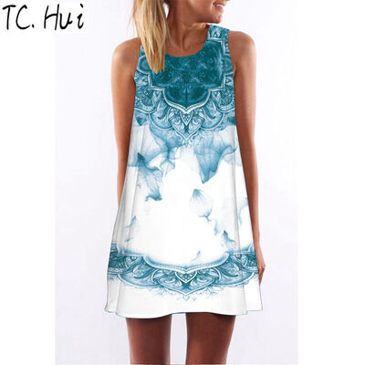 New 2018 Summer Style Women Sleeveless Vintage Dresses 3D Floral Print Casual Loose Sexy Chiffon Dashiki Boho Dress
New 2018 Summer Style Women Sleeveless Vintage Dresses 3D Floral Print Casual Loose Sexy Chiffon Dashiki Boho Dress