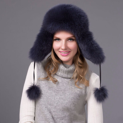 FURART hot warm autumn&winter female Fox fur bomber hat snow cap fur womens hat ladies leather ear caps
FURART hot warm autumn&winter female Fox fur bomber hat snow cap fur womens hat ladies leather ear caps