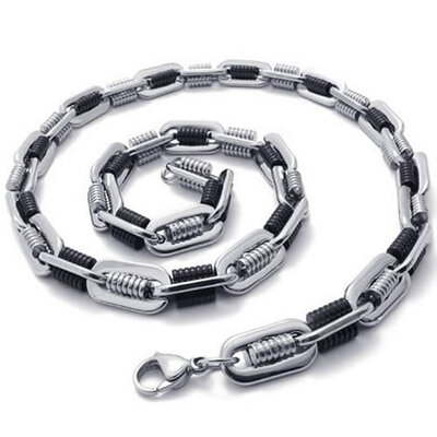Hpolw New Popular Jewelry Polished Mens Stainless Steel 316L Black&Silver 2-Tone Necklace geometrical pattern Link Chain
Hpolw New Popular Jewelry Polished Mens Stainless Steel 316L Black&Silver 2-Tone Necklace geometrical pattern Link Chain