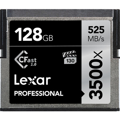 Lexar 128GB reads 525MBs writes 445MBs CFast 20 memory card 3500x VPG-130 for HD cameras
Lexar 128GB reads 525MBs writes 445MBs CFast 20 memory card 3500x VPG-130 for HD cameras