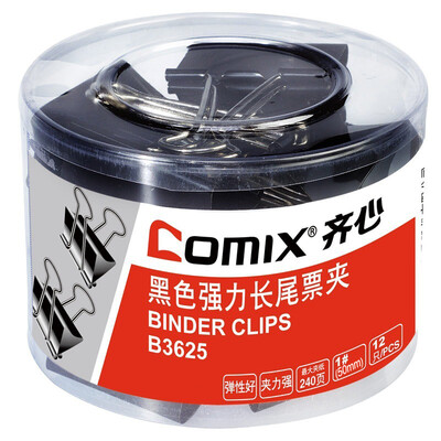 COMIX 40 loaded 19mm black long tail clip ticket folder swallows clip iron clip office stationery B3629
COMIX 40 loaded 19mm black long tail clip ticket folder swallows clip iron clip office stationery B3629