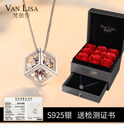 Van Lisa 925 Silver Necklace Love Rubiks Cube Pendant Creative Rose Soap Flower Gift Box Jewelry Box Send Wife Tanabata Birthday Gift
Van Lisa 925 Silver Necklace Love Rubiks Cube Pendant Creative Rose Soap Flower Gift Box Jewelry Box Send Wife Tanabata Birthday Gift