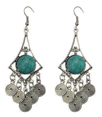 Idealway Boho Ethnic Tibetan Silver Alloy Tassel Natural Turquoise Earrings Hook Long Drop Earrings Females Jewelry
Idealway Boho Ethnic Tibetan Silver Alloy Tassel Natural Turquoise Earrings Hook Long Drop Earrings Females Jewelry