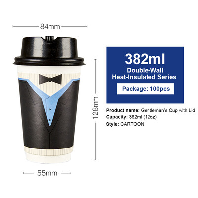 OTOR 382ml Paper Cups for Milk Tea Coffee Thickened Double Wall Heat-Insulated Cup with Cover Party Anniversary Cup 100pcs
OTOR 382ml Paper Cups for Milk Tea Coffee Thickened Double Wall Heat-Insulated Cup with Cover Party Anniversary Cup 100pcs