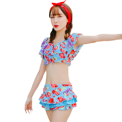Qiaohai (QIHAI) 6336-3 Korean version of the hot spring swimsuits female size chest bronchary gathers skirt bikini split three-piece bikini swimsuit lake blue code
Qiaohai (QIHAI) 6336-3 Korean version of the hot spring swimsuits female size chest bronchary gathers skirt bikini split three-piece bikini swimsuit lake blue code