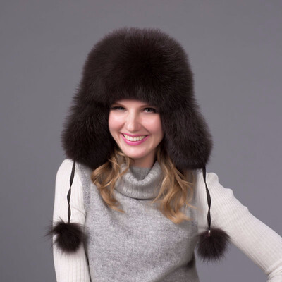 FURART hot warm autumn&winter female Fox fur bomber hat snow cap fur womens hat ladies leather ear caps
FURART hot warm autumn&winter female Fox fur bomber hat snow cap fur womens hat ladies leather ear caps