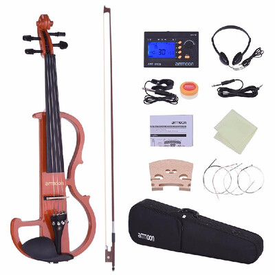 ammoon Full Size 44 Solid Wood Electric Silent Violin Fiddle Style-2 Ebony Fingerboard Pegs Chin Rest Tailpiece with Bow Hard Cas
ammoon Full Size 44 Solid Wood Electric Silent Violin Fiddle Style-2 Ebony Fingerboard Pegs Chin Rest Tailpiece with Bow Hard Cas