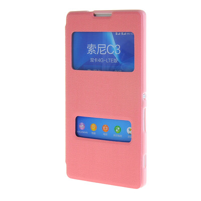 MOONCASE Side Flip Hard board Slim Leather Bracket Window Case Cover for Sony Xperia C3 Pink
MOONCASE Side Flip Hard board Slim Leather Bracket Window Case Cover for Sony Xperia C3 Pink