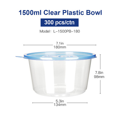 OTOR Salad Bowl with Lid Take Away Plastic Food Container Clear Bowl Box for Fast Food Bento Microwaveable 180mm 300pcs
OTOR Salad Bowl with Lid Take Away Plastic Food Container Clear Bowl Box for Fast Food Bento Microwaveable 180mm 300pcs