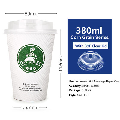 OTOR 240ml380ml Disposable Paper Cup with Cover for Hot Drink Milk Tea Coffee Thickend Corrugated Double-Paper Cup 500pcs
OTOR 240ml380ml Disposable Paper Cup with Cover for Hot Drink Milk Tea Coffee Thickend Corrugated Double-Paper Cup 500pcs